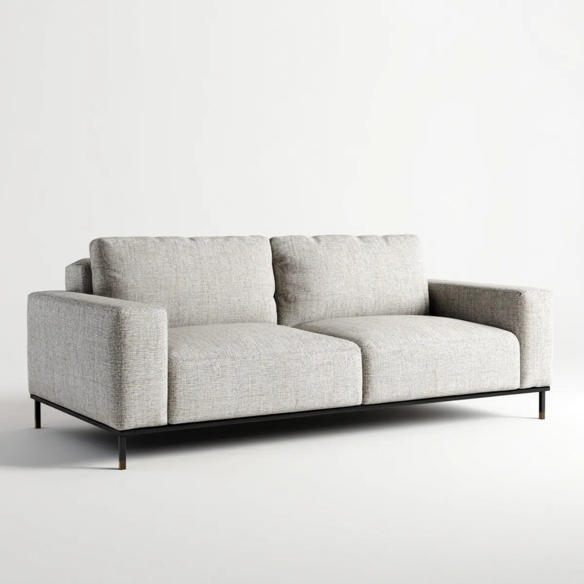 Canap¨¦ 2 places gris clair 180 x 90 x 85 cm polyester forme droite
