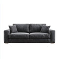 Canap¨¦ droit 2 places gris anthracite en velours c?tel¨¦ 180 x 90 x 85 cm