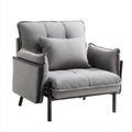 Fauteuil de salon gris rectangulaire 90 x 85 x 82 cm en polyester et acier