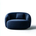 Fauteuil lounge arrondi bleu marine en polyester 110 x 90 x 75 cm