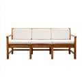 Canap¨¦ de jardin 3 places marron et blanc en bois massif d¡¯acacia 180 x 70 x 75 cm