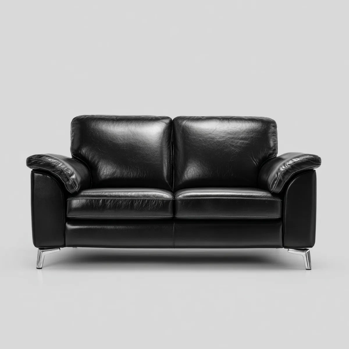 Canap¨¦ 2 places noir en cuir synth¨¦tique PU 160 x 90 x 88 cm