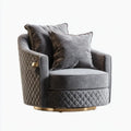 Fauteuil de salon gris anthracite en velours de polyester matelass¨¦ avec coussins 90 x 85 x 78 cm